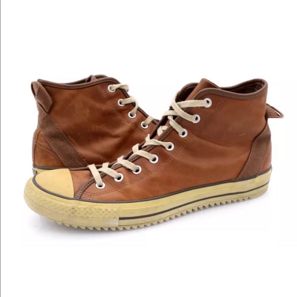 Converse Mens Brown CTAS Hollis Hi Leather Sneaker